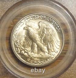 1946-d Walking Liberty Half Dollar -pcgs Ms-65 #6628.65/5844883 Casing Chip