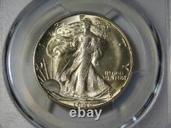 1946-d Walking Liberty Silver Coin Half Dollar Gold Shield Pcgs Graded Ms65