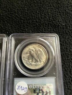 1946-p & D Walking Liberty Silver Half Dollars Pr. Pcgs Ms65 Older Holders