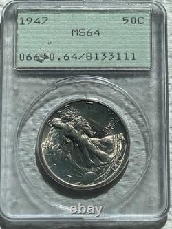 1947 50¢ Walking Liberty Half Dollar MS64 PCGS RATTLER holder -Free Shipping