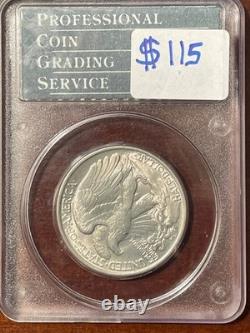 1947 50¢ Walking Liberty Half Dollar MS64 PCGS RATTLER holder -Free Shipping