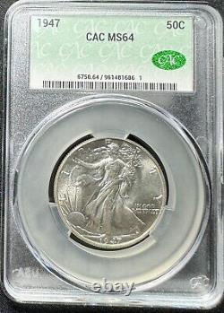 1947 50c MS64 CACG WALKING LIBERTY HALF DOLLAR