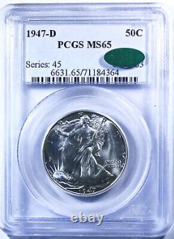 1947-D Liberty Walking Half Dollar PCGS MS-65 CAC- Mint State 65 CAC