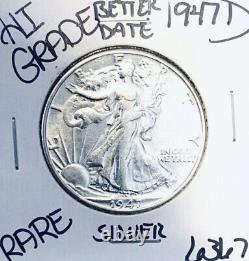 1947 D Liberty Walking? Silver Half Dollar? Higher Grade U. S. Mint? Rare Gem