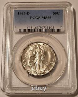 1947 D Walking Liberty Half Dollar MS66 PCGS