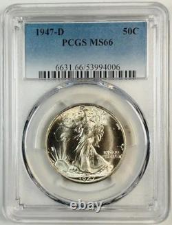1947 D Walking Liberty Half Dollar PCGS MS-66