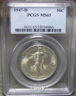 1947-D Walking Liberty Half Dollar Silver - MS-65 PCGS Graded Coin - #483B