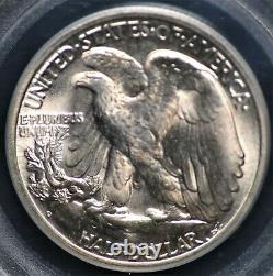 1947 D Walking Liberty Half Pcgs Ms 65 Ogh Great Silvery Mint Bloom With The