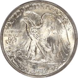 1947-D Walking Liberty Silver Half Dollar 50c, PCGS MS65, Nice White! Original