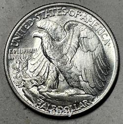 1947 WALKING LIBERTY HALF DOLLAR- BU-GEM TONED purple UNCIRCULATED