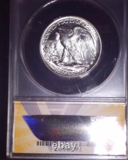 1947 Walking Liberty Fifty Cent, ANACS MS 65. Gem Grade, Issue Free