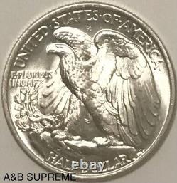 1947 Walking Liberty Half Dollar From OBW Roll Estate CHOI-GEM Bu Unc 90% Silver