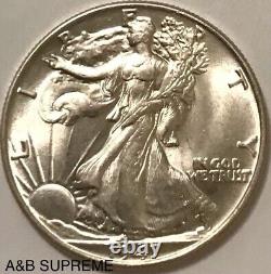 1947 Walking Liberty Half Dollar From OBW Roll Estate Gem Bu Unc. 90% Silver