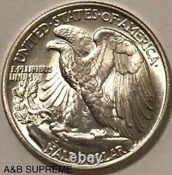 1947 Walking Liberty Half Dollar From OBW Roll Estate Gem Bu Unc. 90% Silver