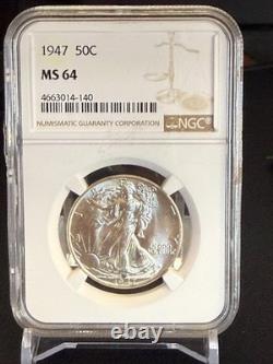 1947 Walking Liberty Half Dollar NGC MS64