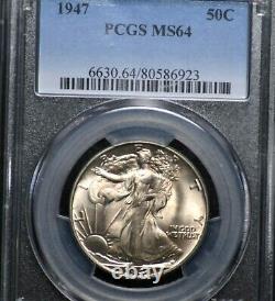 1947 Walking Liberty Half Dollar Pcgs Ms 64 Looks Gem With A Great Strike And
