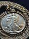 1947 Walking Liberty Half Dollar Pendant On A 24.925 Silver Italian Rope Chain
