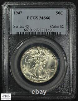 1947 Walking Liberty Silver Half Dollar 50C PCGS MS 66