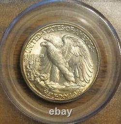 1947-d Walk. Liberty Half Dollar-pcgs-ms-64 Tone 6631.64/18525579 Cac Verify