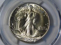 1947-d Walking Liberty Silver Coin Half Dollar Gold Shield Pcgs Graded Ms66