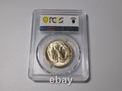 1947-d Walking Liberty Silver Coin Half Dollar Gold Shield Pcgs Graded Ms66