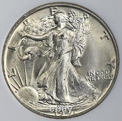 1947-p 50c Walking Liberty Half Dollar Ngc Ms65 #173072-019 Old Fatty Holder