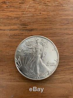 1986 Orig GEM BU Mint Roll 1oz Silver American Eagles, Liberty Walking