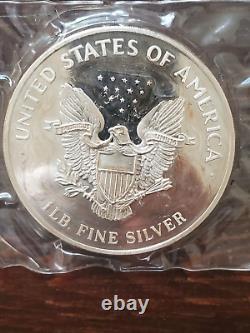 1986 Silver Walking Liberty 1 Troy Pound. 999 Fine Silver Round in Mint Wrap