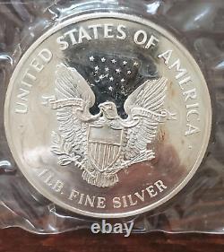 1986 Silver Walking Liberty 1 Troy Pound. 999 Fine Silver Round in Mint Wrap