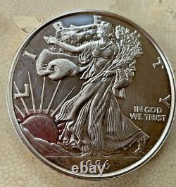 1986 Walking Liberty Lady 1 Pound Fine Silver. 999 Very Heavy Large Round USA