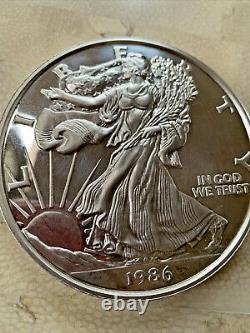 1986 Walking Liberty Lady 1 Pound Fine Silver. 999 Very Heavy Large Round USA