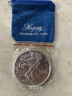 1986 Walking Liberty Lady 1 Pound Fine Silver. 999 Very Heavy Large Round USA