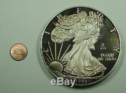1986 Walking Liberty Large Pound Fine Silver Heavy Coin Beautiful Toning in Box