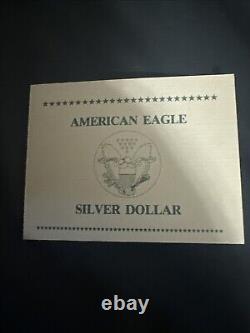 1989 Walking Liberty American Eagle Silver Dollar 1oz Fine Silver With COA