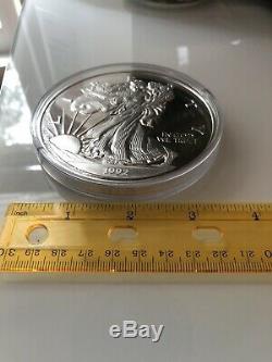 1992 GIANT WALKING LIBERTY PROOF ONE HALF POUND 8 OZ Fine Silver. 999, RARE COIN