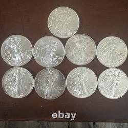 1992 Walking Liberty/Eagle 1 oz Silver Dollars Lot of 9