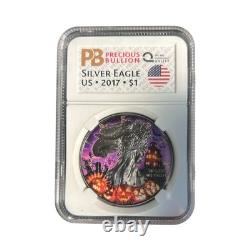 #1 RARE USA 1 oz Halloween Ghost American SILVER EAGLE Walking Liberty 2017 Coin