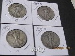 1 ROLL ALL DIFFERENT90 % SILVER WALKING LIBERTY HALF DOLLARS U S SHIP ONLY n 1