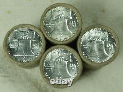 1 Silver Half Dollar Roll Franklin Walking Liberty Barber 90% BU D Franklin Ends