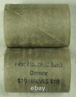 1 Silver Half Dollar Roll Franklin Walking Liberty Barber 90% BU D Franklin Ends