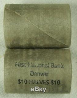 1 Silver Half Dollar Roll Franklin Walking Liberty Barber 90% BU D Franklin Ends