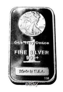 1 Troy Ounce. 999 Fine Silver Walking Liberty Bar Bu + 99.9% 24k Gold $100 Bill