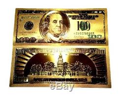 1 Troy Ounce. 999 Fine Silver Walking Liberty Bar Bu + 99.9% 24k Gold $100 Bill
