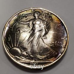 1 oz. 999 Silver Round Walking Liberty CM Crown Mint Rainbow Toning Q3381