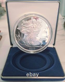 2000 4 troy oz. 999 Silver Proof Walking Liberty Round withCOA- Washington Mint