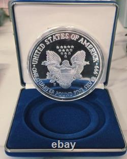 2000 4 troy oz. 999 Silver Proof Walking Liberty Round withCOA- Washington Mint