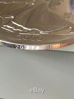 2000 Walking Liberty Eagle One Half Pound 6 Oz troy 999 Fine Silver Round Coin