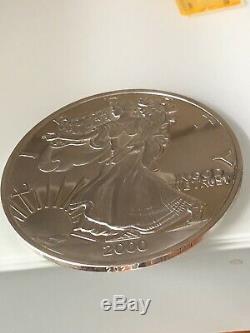 2000 Walking Liberty Eagle One Half Pound 6 Oz troy 999 Fine Silver Round Coin