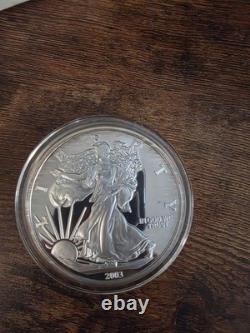 2003 5 TROY OZ. 999 FINE SILVER WALKING LIBERTY BU MADE IN USA Free Shipping
