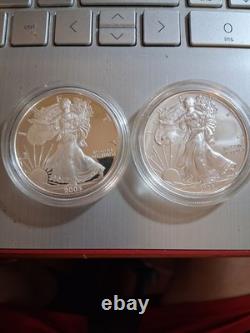 2005 w and a 2008 w Walking liberty Half Dollar 1oz silver West Point Coins